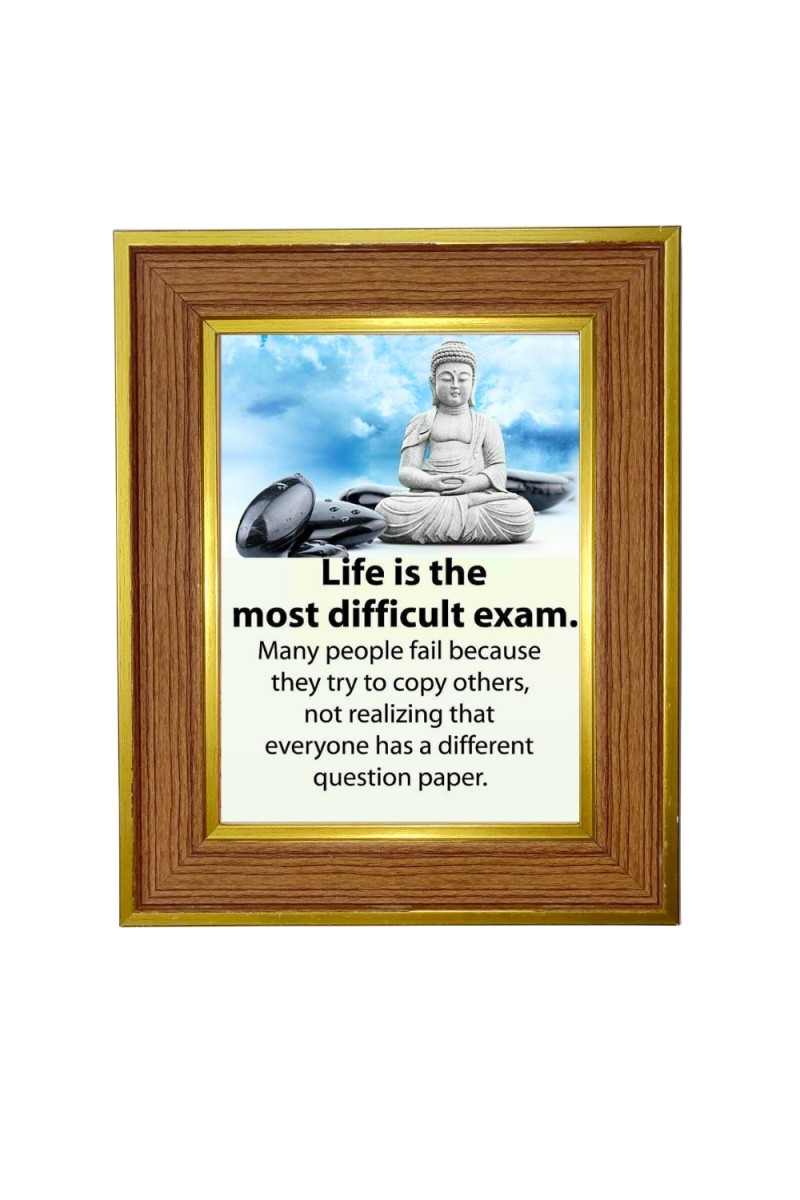 Buddha Photo Frame  10x14 Inches-Brown Wooden Frame for Home , Office & Temple Decoration and Gifting