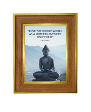 Lord buddha Photo Frame  10x14 Inches-Brown Wooden Frame for Home , Office & Temple Decoration and Gifting