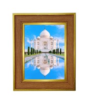 white-marble mausoleum Photo Frame  10x14 Inches-Brown Wooden Frame for Home , Office & Temple Decoration and Gifting