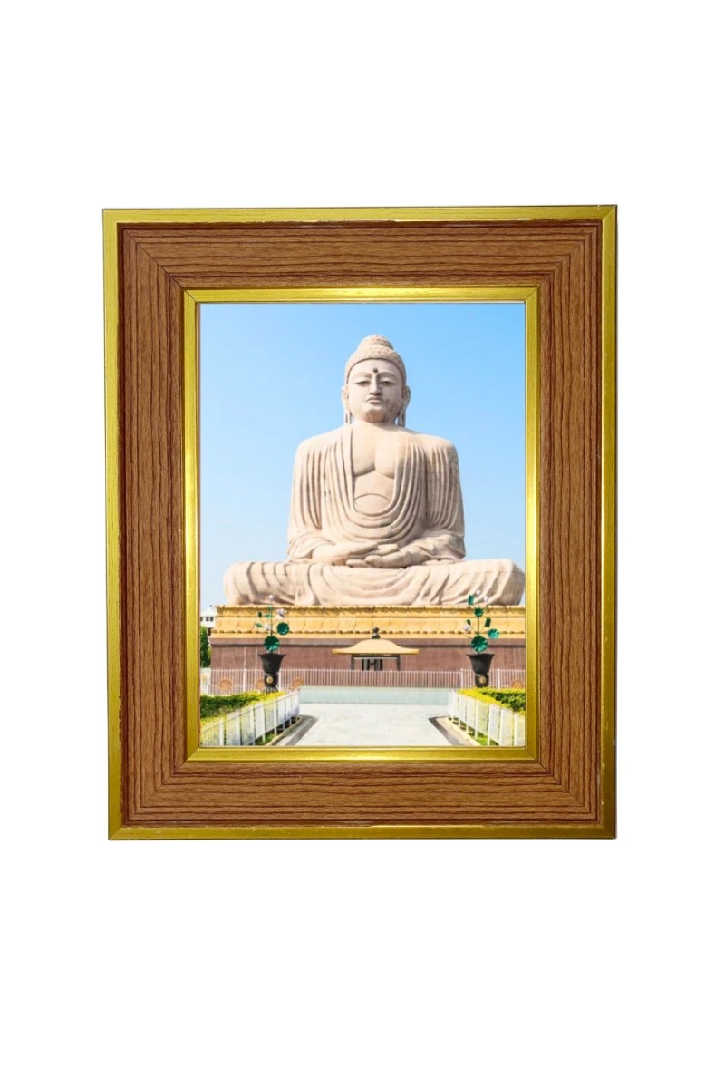 Bodh Gaya Photo Frame  10x14 Inches-Brown Wooden Frame for Home , Office & Temple Decoration and Gifting
