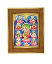 Lakhsmi narayana Photo Frame  10x14 Inches-Brown Wooden Frame for Home , Office & Temple Decoration and Gifting