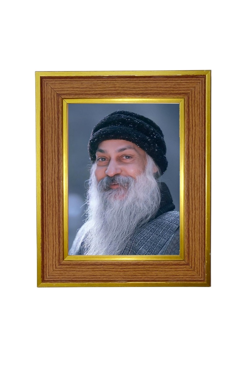 Osho Photo Frame  10x14 Inches-Brown Wooden Frame for Home , Office & Temple Decoration and Gifting