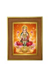 Goddess Lakshmi Photo Frame  10x14 Inches-Brown Wooden Frame for Home , Office & Temple Decoration and Gifting