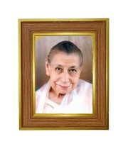 Mirra Alfassa Photo Frame  10x14 Inches-Brown Wooden Frame for Home , Office & Temple Decoration and Gifting