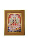  Lakshmi, Ganesh, Saraswati, and Dhan Kuber.  Photo Frame  10x14 Inches-Brown Wooden Frame for Home , Office & Temple Decoration and Gifting