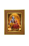 Krishna radha Photo Frame  10x14 Inches-Brown Wooden Frame for Home , Office & Temple Decoration and Gifting