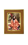  Anandamayi Ma Photo Frame  10x14 Inches-Brown Wooden Frame for Home , Office & Temple Decoration and Gifting
