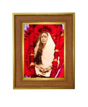 Sri Sarada Devi  Photo Frame  10x14 Inches-Brown Wooden Frame for Home , Office & Temple Decoration and Gifting