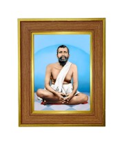 Sri ramkrishna Photo Frame  10x14 Inches-Brown Wooden Frame for Home , Office & Temple Decoration and Gifting