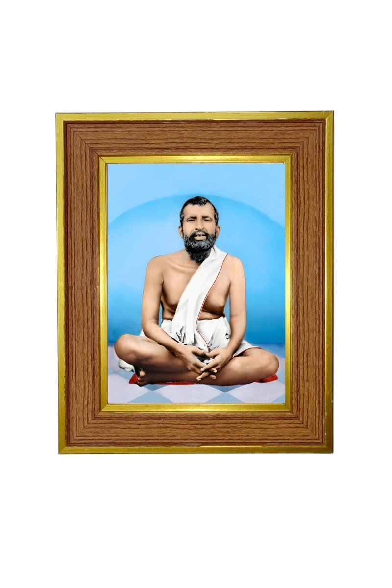 Sri ramkrishna Photo Frame  10x14 Inches-Brown Wooden Frame for Home , Office & Temple Decoration and Gifting