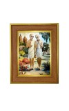 Gouranga Mahaprabhu and Nityananda Mahaprabhu.  Photo Frame  10x14 Inches-Brown Wooden Frame for Home , Office & Temple Decoration and Gifting