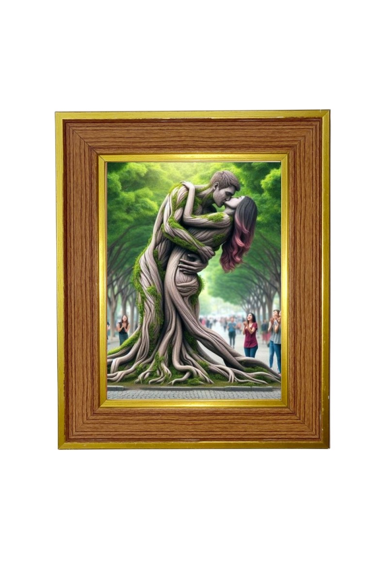 Couple nature Photo Frame  10x14 Inches-Brown Wooden Frame for Home , Office & Temple Decoration and Gifting