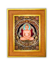  Tirthankar Jainism Photo Frame  10x14 Inches-Brown Wooden Frame for Home , Office & Temple Decoration and Gifting