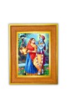 Radha and Krishna Photo Frame  10x14 Inches-Brown Wooden Frame for Home , Office & Temple Decoration and Gifting
