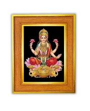 God maa lakhsmi Photo Frame  10x14 Inches-Brown Wooden Frame for Home , Office & Temple Decoration and Gifting
