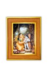 Yashoda and baby Lord Krishna Photo Frame  10x14 Inches-Brown Wooden Frame for Home , Office & Temple Decoration and Gifting