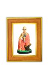 Chaitanya Mahaprabhu Photo Frame  10x14 Inches-Brown Wooden Frame for Home , Office & Temple Decoration and Gifting
