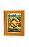 Ganpati bappa Photo Frame  10x14 Inches-Brown Wooden Frame for Home , Office & Temple Decoration and Gifting