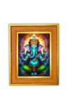 Lord Ganesha Photo Frame  10x14 Inches-Brown Wooden Frame for Home , Office & Temple Decoration and Gifting