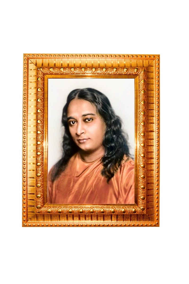  Kriya Yoga Golden Designer Photo Frame | 10x14 Inch Religious Wall Hanging Frame for Home & Office Decoration | Hindu Deity Spiritual Gift Item