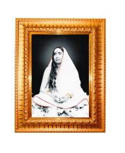  Sri Sarada Devi Golden Designer Photo Frame | 10x14 Inch Religious Wall Hanging Frame for Home & Office Decoration | Hindu Deity Spiritual Gift Item