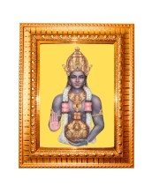 Lord Dhanvantari Golden Designer Photo Frame | 10x14 Inch Religious Wall Hanging Frame for Home & Office Decoration | Hindu Deity Spiritual Gift Item