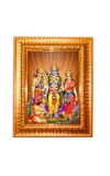  Ram Darbar Golden Designer Photo Frame | 10x14 Inch Religious Wall Hanging Frame for Home & Office Decoration | Hindu Deity Spiritual Gift Item