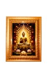 Lord gautam buddha Golden Designer Photo Frame | 10x14 Inch Religious Wall Hanging Frame for Home & Office Decoration | Hindu Deity Spiritual Gift Item