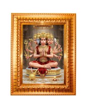 Jay bajrangbali Golden Designer Photo Frame | 10x14 Inch Religious Wall Hanging Frame for Home & Office Decoration | Hindu Deity Spiritual Gift Item