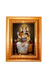 Goddess Saraswati Golden Designer Photo Frame | 10x14 Inch Religious Wall Hanging Frame for Home & Office Decoration | Hindu Deity Spiritual Gift Item