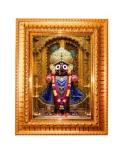 Lord jagannath Golden Designer Photo Frame | 10x14 Inch Religious Wall Hanging Frame for Home & Office Decoration | Hindu Deity Spiritual Gift Item