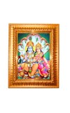 Lord Vishnu  Goddess Lakshmi Golden Designer Photo Frame | 10x14 Inch Religious Wall Hanging Frame for Home & Office Decoration | Hindu Deity Spiritual Gift Item