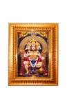 Panchamukhi Hanuman Golden Designer Photo Frame | 10x14 Inch Religious Wall Hanging Frame for Home & Office Decoration | Hindu Deity Spiritual Gift Item