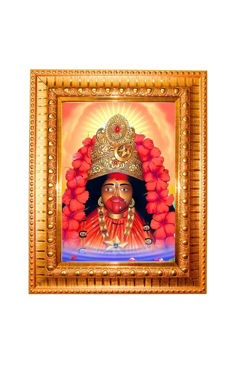 Maa tara Golden Designer Photo Frame | 10x14 Inch Religious Wall Hanging Frame for Home & Office Decoration | Hindu Deity Spiritual Gift Item