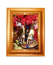 Goddess Kali Golden Designer Photo Frame | 10x14 Inch Religious Wall Hanging Frame for Home & Office Decoration | Hindu Deity Spiritual Gift Item