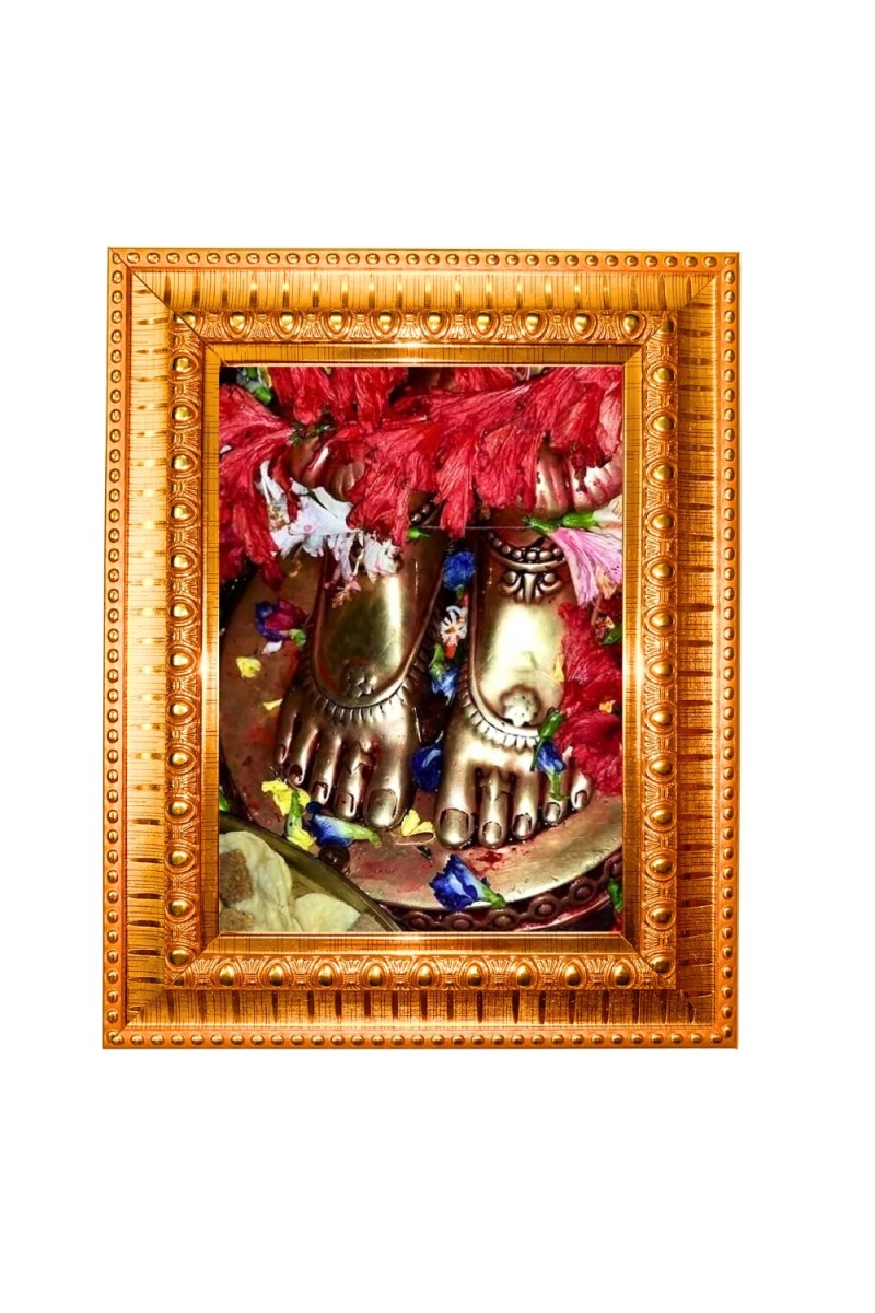 Goddess Kali Golden Designer Photo Frame | 10x14 Inch Religious Wall Hanging Frame for Home & Office Decoration | Hindu Deity Spiritual Gift Item