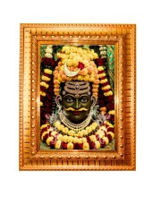 Lord Ujjain Madhya Golden Designer Photo Frame | 10x14 Inch Religious Wall Hanging Frame for Home & Office Decoration | Hindu Deity Spiritual Gift Item