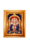 Panchamukhi Vinayaka or Heramba Ganapati Golden Designer Photo Frame | 10x14 Inch Religious Wall Hanging Frame for Home & Office Decoration | Hindu Deity Spiritual Gift Item