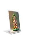 Car Desk/Table Top Ganupati Bappa Acrylic L-Style Photo Stand - 2.5x3.5 Inches, Compact and Stylish Spiritual Display