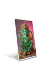 Car Desk/Table Top Lord Ganesha Acrylic L-Style Photo Stand - 2.5x3.5 Inches, Compact and Stylish Spiritual Display