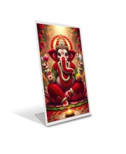 Car Desk/Table Top Lord Ganesha Acrylic L-Style Photo Stand - 2.5x3.5 Inches, Compact and Stylish Spiritual Display