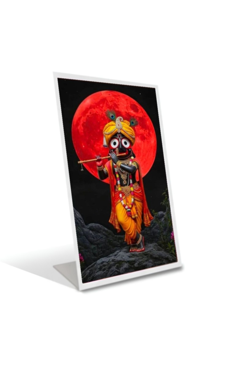 Car Desk/Table Top Jai  Jagannath Acrylic L-Style Photo Stand - 2.5x3.5 Inches, Compact and Stylish Spiritual Display