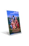 Car Desk/Table Top Shiva Pariwar Acrylic L-Style Photo Stand - 2.5x3.5 Inches, Compact and Stylish Spiritual Display