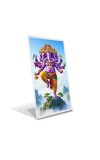 Car Desk/Table Top Lord Machamukh Ganesha Acrylic L-Style Photo Stand - 2.5x3.5 Inches, Compact and Stylish Spiritual Display