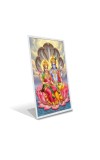 Car Desk/Table Top Lord Vishnu and Lakhsmi Acrylic L-Style Photo Stand - 2.5x3.5 Inches, Compact and Stylish Spiritual Display