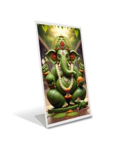 Car Desk/Table Top Lord Ganesha Acrylic L-Style Photo Stand - 2.5x3.5 Inches, Compact and Stylish Spiritual Display