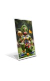 Car Desk/Table Top Lord Hanuman Acrylic L-Style Photo Stand - 2.5x3.5 Inches, Compact and Stylish Spiritual Display