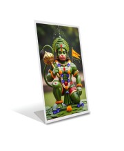 Car Desk/Table Top Lord Hanuman Acrylic L-Style Photo Stand - 2.5x3.5 Inches, Compact and Stylish Spiritual Display