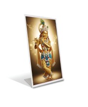 Car Desk/Table Top Divine Krishna Acrylic L-Style Photo Stand - 2.5x3.5 Inches, Compact and Stylish Spiritual Display