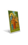 Car Desk/Table Top  Lord Shiva,Parvati,sons Ganesha and Kartikeya.  Acrylic L-Style Photo Stand - 2.5x3.5 Inches, Compact and Stylish Spiritual Display